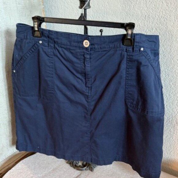 WOMEN’S SKORT, KAREN SCOTT, SOLID MEDIUM DARK BLUE SIZE 16 - Picture 1 of 5